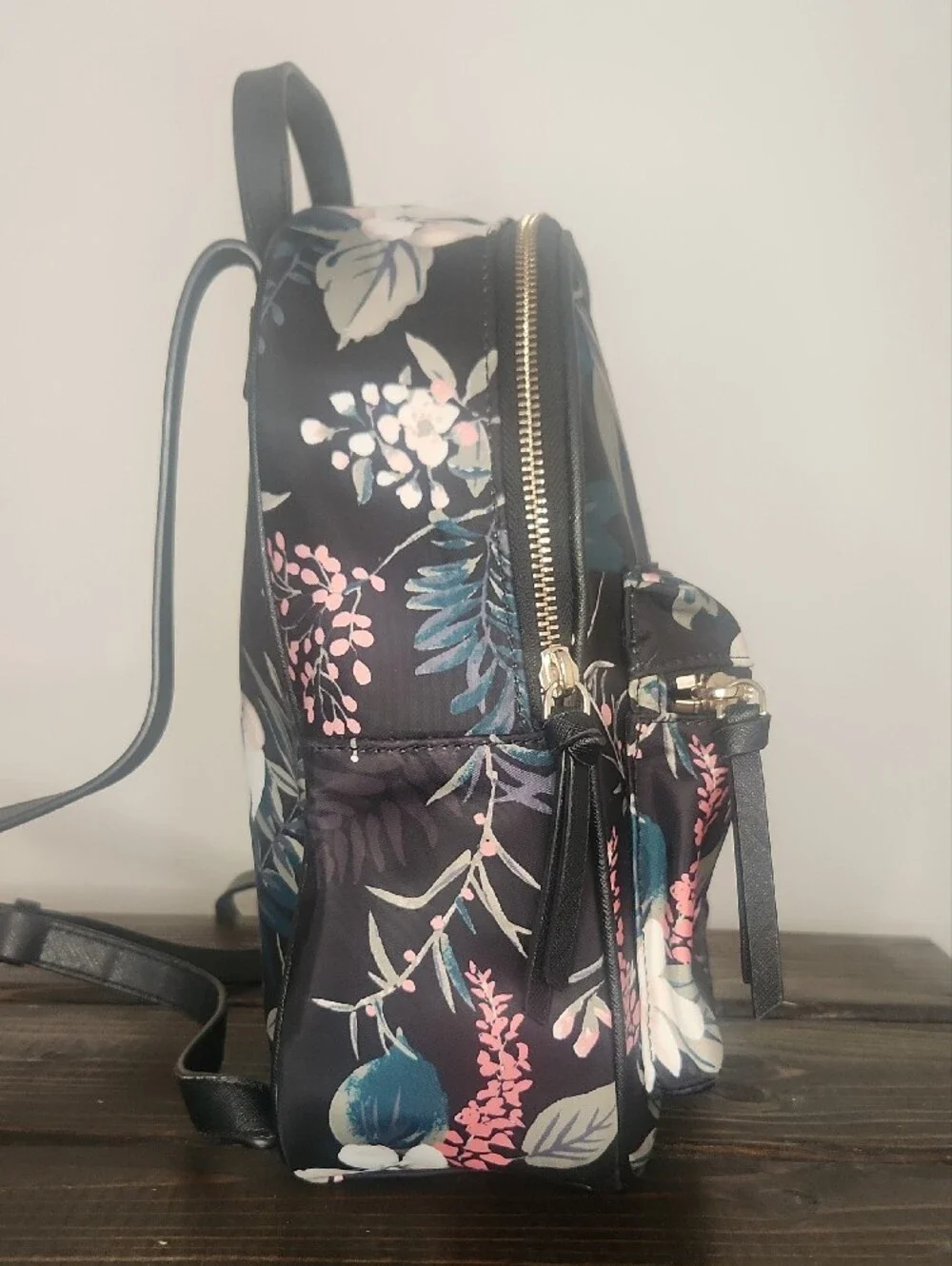 Kate Spade Black Floral Mini Backpack